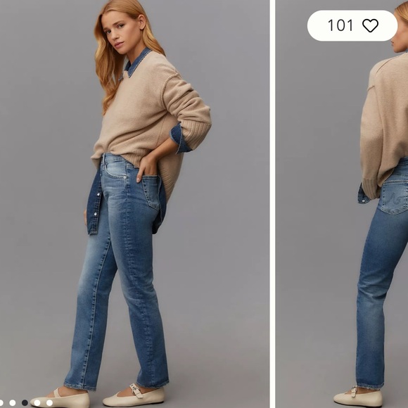 Great Condition AG Mari High-Rise Straight-Leg Jeans 24 - Picture 3 of 8